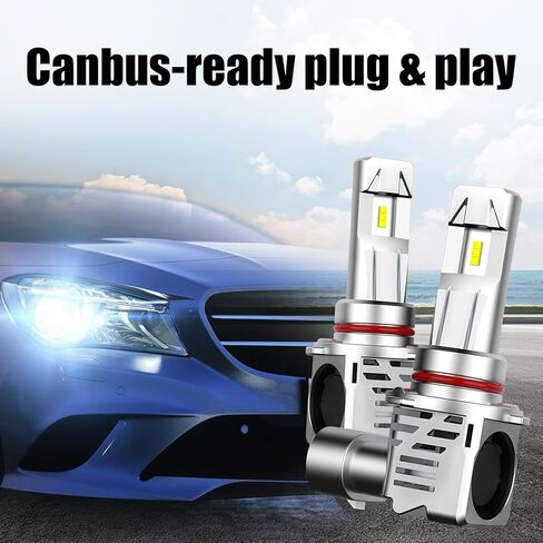 Gunhunt 2 قطعة 9005/HB3 لمبات السيارة، ضوء ضباب أبيض خفيف، مجموعات لمبات السيارة فائقة السطوع 6500K، شعاع ألومنيوم عالي، لمبة إضاءة لاسلكية HB3 لاستبدال الهالوجين in Kuwait