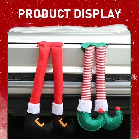 1 PC Car Christmas Elf Leg Trunk Pendant, 19.2" x 9.8" Plush Cute Extended Leg Holiday Accessory, Snap-on Tailgate Hanging Ornaments, Universal for Cars Exterior Decoration (Multicolored) in Saudi Arabia