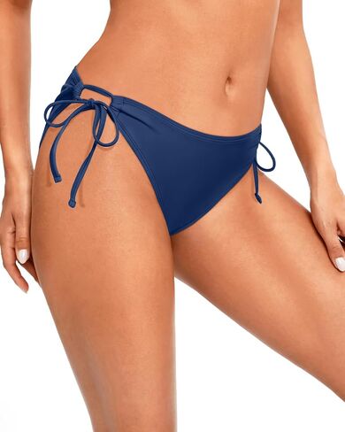 Zmart String Tie Side Bikini Bottoms - Women Full Coverage Swimsuit Bottom Mid Rise Mid Waist Swim Bathing Suit Bottom in Saudi Arabia