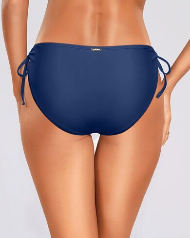 Zmart String Tie Side Bikini Bottoms - Women Full Coverage Swimsuit Bottom Mid Rise Mid Waist Swim Bathing Suit Bottom in Saudi Arabia