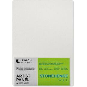 Legion Artist Panel, 1/8" Composite Brushed Aluminum with Stonehenge 100% Cotton White 250gsm Paper, 6 x 6 inches for Dry Media