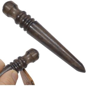 Wozoohyi Ebony Wood Leather Edge Burnisher Tool,Professional Round Leather Edge Burnisher Tool for Burnishing Leather Hand Making Projects,Leather Tool (1)