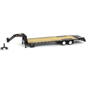 Greenlight 30390 Gooseneck Trailer - Black with Red and White Conspicuity Stripes (Hobby Exclusive) 1:64 Scale Diecast for Unisex Adult