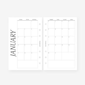 Franklin Covey Compact 2025 Month on Two Pages Monthly Planner Insert Agenda Refill for Filofax Personal, LV MM 6-ringed agenda (Monthly with Notes (Monday start, Separable Months))