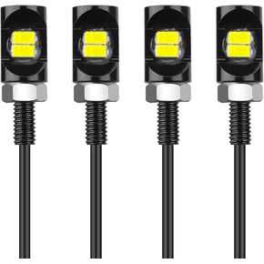 Linkstyle 4PCS LED License Plate Light, 12V 8000K Tag Lamp with Screws & Bolts, Waterproof, for Car Motorcycle Truck RV ATV