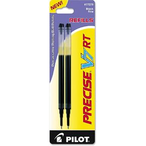 Pilot, Precise V7 RT Liquid Ink Refills, Extra Fine Point 0.7 mm, Black, Pack of 2