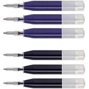 6 Genuine Intrepid Ion Gel Ink Refill [Bulk Packing] for Cross Roadster, Sheaffer ion, Vice, Penatia Gelicious, and Matrix Pens, 3 Black & 3 Blue with Gel sealant for Shelf Life Longevity