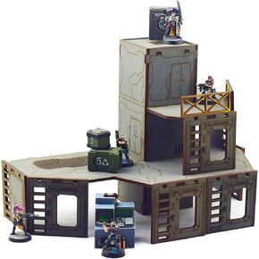 برج مصعد متعدد المستويات من صناعة الحرب - مطلي مسبقًا - نموذج تضاريس مقاس 28 مم من Diorama مشهد الخيال العلمي معركة الطاولة الحربية المدمرة