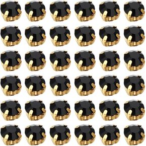 100pcs Gold Claw Sew On Rhinestones Flatback Crystal Glass Gems Crafts Sewing for Needlework Clothes Dress Bag Shoes Accessories(Mixed Colors-4mm)