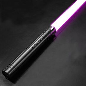 Lightsaber,15 RGB Colors Changeable Light Sabers with 4 Modes Fx Battle Sound Metal Hilt，Lightsabers for Kids Adults Halloween Christmas Cosplay (1 Pack Black)