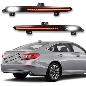 Switchback White/Amber/Blue DRL Front Daytime Running Light Sequential Flash Turn Signal Feature Fit for Honda Accord LX EX Sport EX-L Touring 2018 2019 2020 Accessories (Front Fog Light)