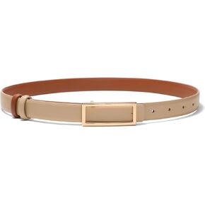 Womens Belt Reversible Leather Belt Skinny Thin Fashion Designer Waist Belts for Jeans Pants Dresses