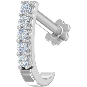 FINEROCK 0.06 Carat Diamond Nose Pin in 18K Gold