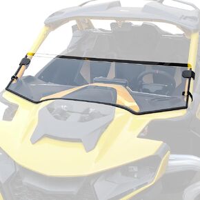 SAUTVS Clear Front Half Windshield for Can-Am Maverick R, Lightly Dustproof Durable Poly Half Windscreen for Can Am Maverick R X RS 2024+ Models Accessories