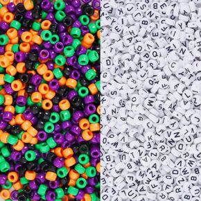 2300 Pcs Halloween Beads Kit, Autumn Thanksgiving Craft Beads Letter Beads for Jewelry Making Necklace Bracelets Earrings Hair Beads DIY Crafts
