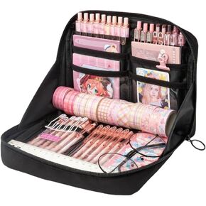 Kawaii Cute Aesthetic Pencil Case - Large Capacity Canvas Pen Pouch Bag