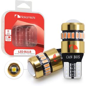 Nakamichi T10 LED Light Bulb 168 2825 194 W5W Wedge 18+1 SMD 3014 Chipsets LED Replacement Bulbs Error Free for Car Interior Dome Map Door License Courtesy Dash Lights (Xenon White, 19 LEDs)