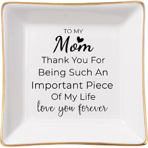Mom Gifts from Daughter Son, To My Mom Ring Dish Jewelry Tray, Mom Birthday Gifts for Mom Mother's Day Christmas Valentines Gift