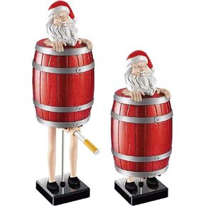 Funny Cigarette Holder, Cigarette Dispenser Pop Up, Creative Spoof Cigarette Box, Santa Claus in The Wooden Barrel Cigarette Box Figurines Statue Cigarette Case for Christmas Party Home Decor