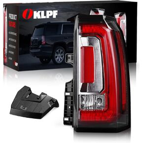 OKLPF LED Tail Light Compatible With 2015 2016 2017 2018 2019 2020 GMC Yukon/Yukon XL Replace GM2801268,Right Passenger Side Rear Brake Smoked Lens Taillight Assembly,Included Bulbs and Harness