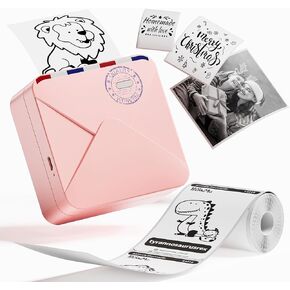 COLORWING M02S Pocket Mini Printer-Bluetooth Thermal Photo Mini Printer 300DPI,Thermal Sticker Printer for Study Notes, Photo, Organization, Gift, Compatible with iOS and Android