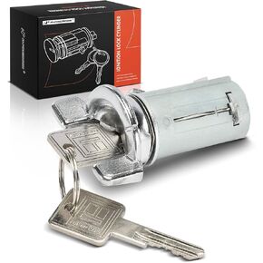 A-Premium Ignition Lock Cylinder with 2 Keys Compatible with Buick, Cadillac, Chevy, Oldsmobile, GMC & Pontiac Vehicles - Malibu, Impala, Century, Electra, Regal, Calais, C10 Pickup, Cutlass, Jimmy