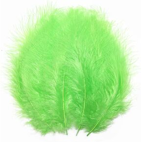 THARAHT 100pcs Fluffy Turkey Marabou Feathers 4-6inch for Craft Dream Catcher Mardi Green025 Masquerade Party Decoration Natural Fluffy Turkey Marabou Feathers