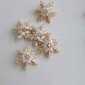 G-RUI 5pc/lot Luxury Crystal Buttons for Clothes Cubic Zircon Button for Coat Decorative CZ Sewing Silver Buttons for Cashmere Cardigan (29mm/1.14")