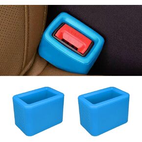 2PCS Seatbelt Extender for Booster Seat, Silicone Rear Seat Belt Buckle Holder Makes Seatbelt Buckle Booster for Easy Access, Accessory Drive Belt for Kids to Keep Belt Buckle Uprigh（Red)
