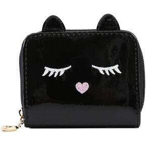 Orityle Eilova Holographic Cat Face Short Wallet Small Coin Purse for Women Girls