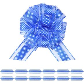 12Pcs Wave Point Gift Wrap Pull Bows, Large 6 Inch Assorted Gift Pull Bows, for Presents,Christmas Party Birthday Gift for Wrapping Boxes,Valentine's Day Gift Decorations (Mixed-Color)