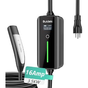 Portable Tesla Charger Level 1, 16A Adjustable Electric Car Charger Tesla Mobile Charger NACS Connector with NEMA 5-15 Plug, Total 16.4FT, Portable EV Charger for Tesla 3/S/X/Y