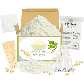 Soy Wax for Candle Making, 5lb Candle Wax with Candle Wicks, Wicks Stickers, Wicks Centering Devices, Candle Making Supplies Vegan Cruelty Free
