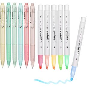 WY WENYUAN - Aesthetic Highlighters and Gel Pens No Bleed, Bible Highlighters and Pens No Bleed, 0.5mm colored Ink Bible Pens, Highlighter Pens, Dry Fast Easy to Hold, 12 pack (Pastel)