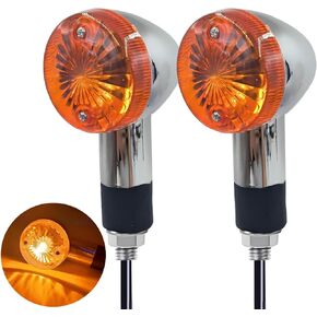 2pcs Universal Motorcycle Turn Signals Front Rear Turn Signal Blinker Light Compatible with Yamaha Motorcycle Bike Cruiser Bobber Chopper Shadow Honda Harley Kawasaki Suzuki