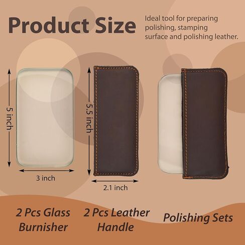 Genuine Leather burnishing Tool Glass Slicker Leather roughing Tool Leather Working Tools and Supplies for leatherwork in Saudi Arabia