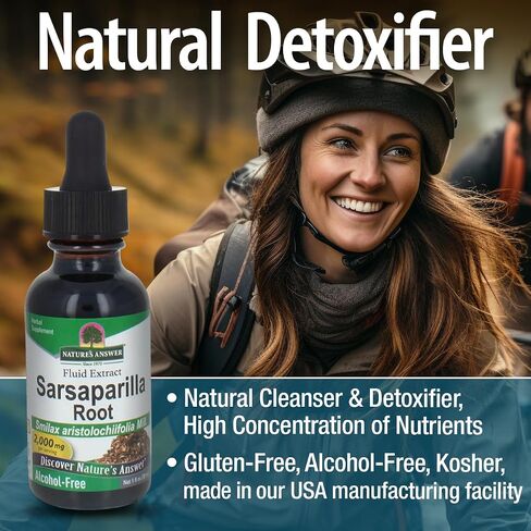 Nature's Answer Alcohol-Free Sarsaparilla Root Liquid , 1-Fluid Ounce | Natural Cleanser & Detoxifier in Saudi Arabia