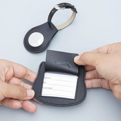 لحامل بطاقات الأمتعة اللطيف من Airtag، حقيبة تتبع حقيبة السفر الجلدية مع ملصق معرف الاسم (البقرة) in Saudi Arabia