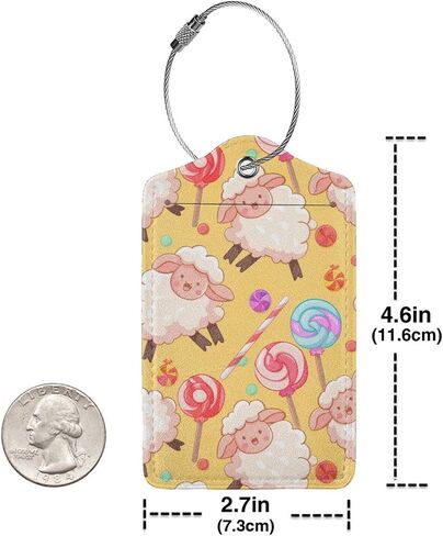 2 Pack Cartoon Cute Highland Funny Cow Luggage Tags for Suitcases, Leather Baggage Tag with Loop, Funny Cool Name Id Card Cover Travel Bag Labels Set for Women Men Boys Girls Kids in Saudi Arabia