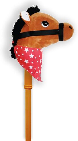 PonyLand Black Stick Horse with Sound Toy, 28 inches in Kuwait