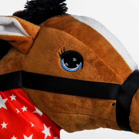 PonyLand Black Stick Horse with Sound Toy, 28 inches in Kuwait