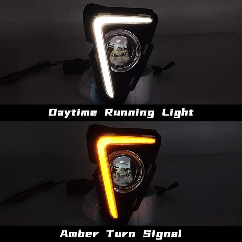 Daytime Running Lights For Toyota RAV4 2016 2017 2018 Front Fog Lamps Amber Turn Signal light Replacement DRL for Rav4 LED Fog Light with Bezel in Saudi Arabia