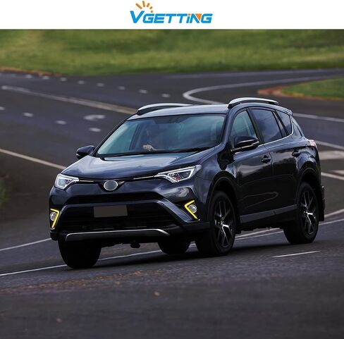 Daytime Running Lights For Toyota RAV4 2016 2017 2018 Front Fog Lamps Amber Turn Signal light Replacement DRL for Rav4 LED Fog Light with Bezel in Saudi Arabia