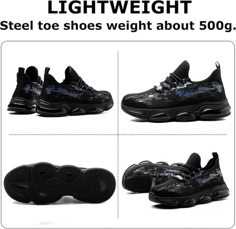 Steel Toe Shoes for Men Work Safety Shoes Lightweight Breathable Construction Indestructible Slip Resistant Sneakers in Saudi Arabia