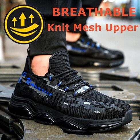 Steel Toe Shoes for Men Work Safety Shoes Lightweight Breathable Construction Indestructible Slip Resistant Sneakers in Saudi Arabia