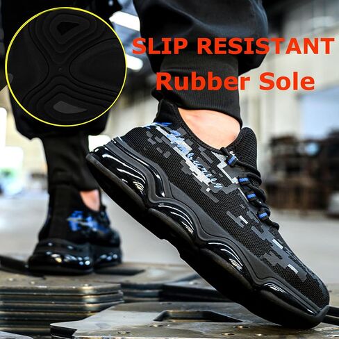 Steel Toe Shoes for Men Work Safety Shoes Lightweight Breathable Construction Indestructible Slip Resistant Sneakers in Saudi Arabia