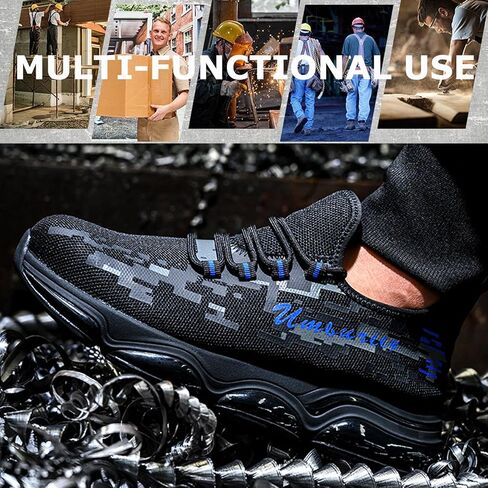 Steel Toe Shoes for Men Work Safety Shoes Lightweight Breathable Construction Indestructible Slip Resistant Sneakers in Saudi Arabia