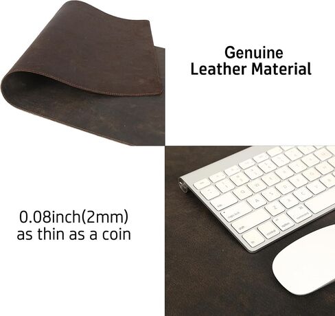 واقي وسادة مكتب من الجلد الطبيعي، منظم لوحة ماوس ممتد، بساط مكتب كبير مقاس 28 × 13 بوصة، نشاف مكتب جلدي غير قابل للانزلاق، وسادة مكتب كمبيوتر محمول، لوحة كتابة للمكتب والمنزل (أسود) in Kuwait