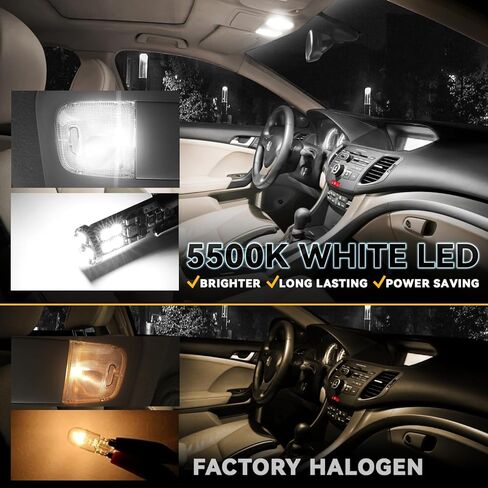 مجموعة مصابيح LED داخلية للسيارة (عبوة من 4 قطع) 12 فولت 5500 كلفن متوافقة مع تويوتا راف 4 2019-2024، أبيض نقي in Saudi Arabia