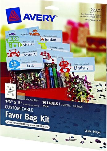 Avery Printable Bag Toppers for Laser & Inkjet Printers, Bags Included, 1.75" x 5", Pack of 40 (22801) in Saudi Arabia